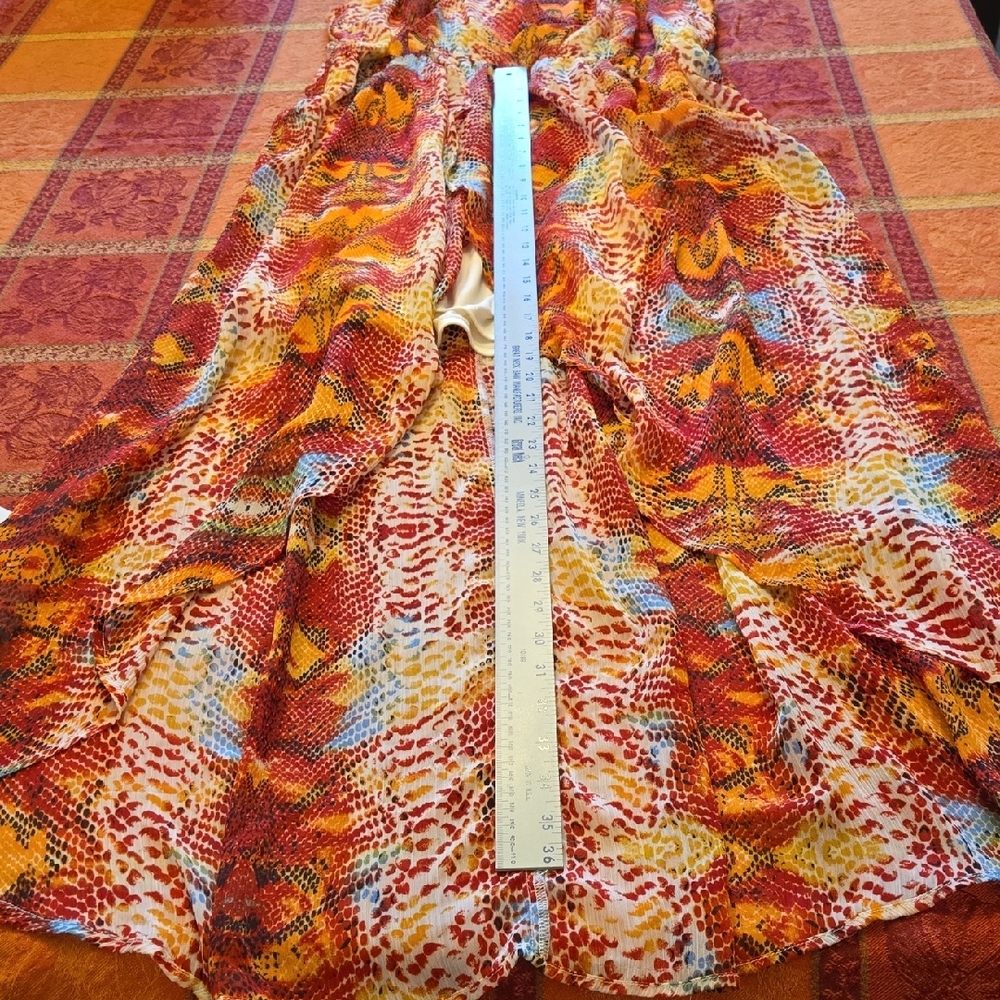 Olsenboye High Low Dress in Warm Tones - Picture 8 of 10